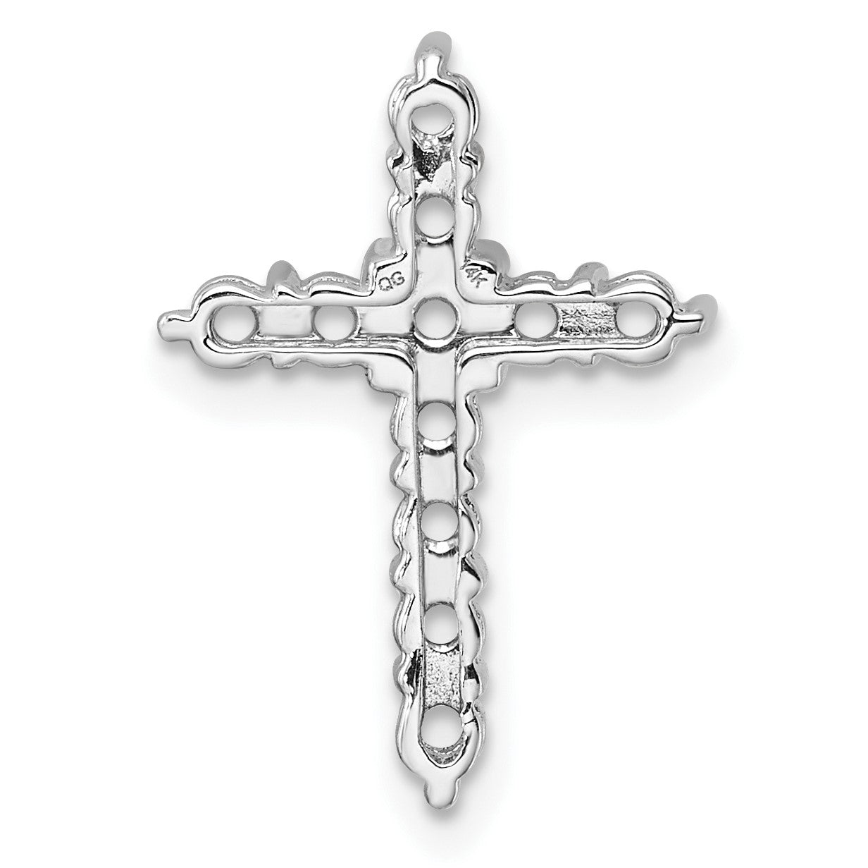14k White Gold 1ct Cross Chain Slide Mounting