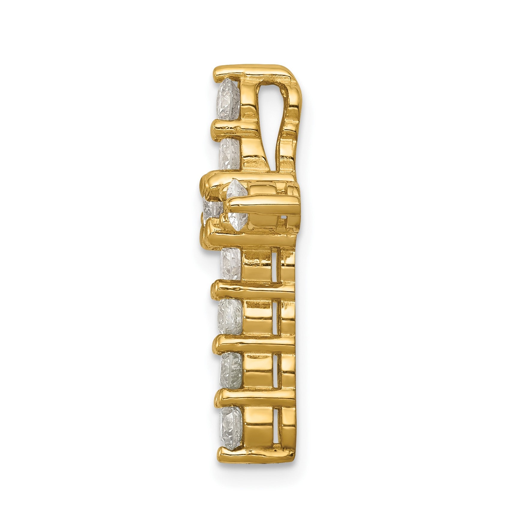 14k 1 carat AA Diamond Cross Chain Slide