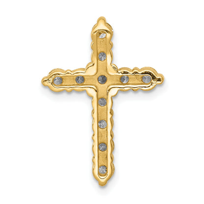 14k 1 carat AA Diamond Cross Chain Slide