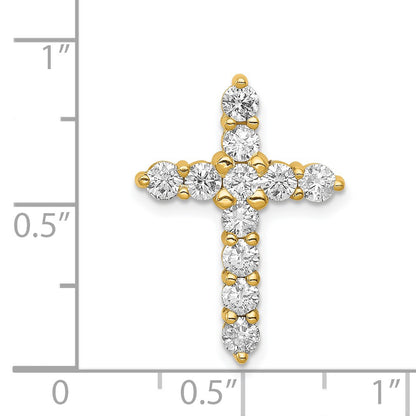 14k 1 carat AA Diamond Cross Chain Slide