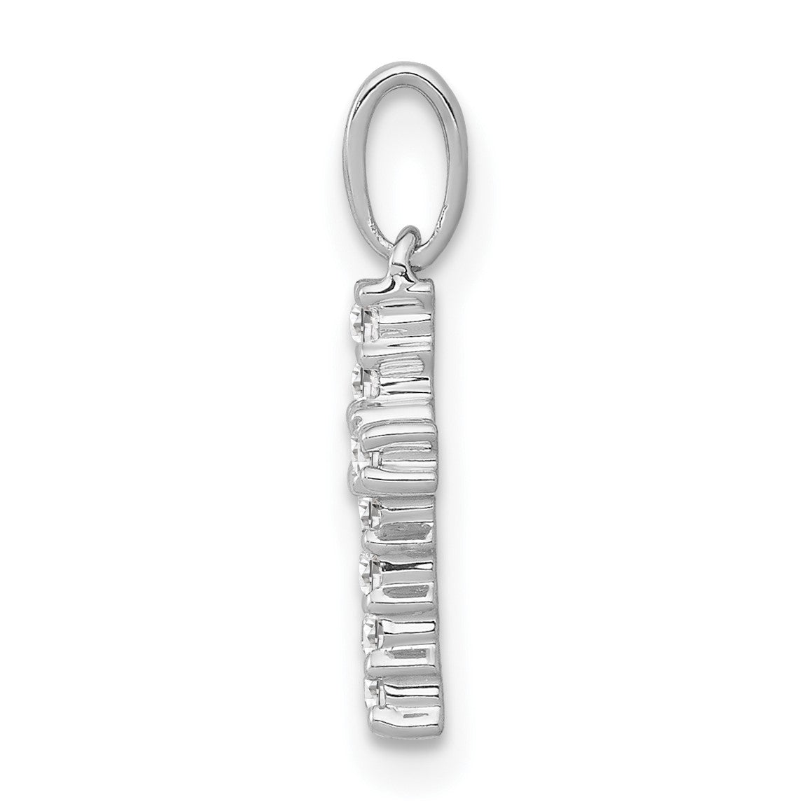 14k White Gold 1/10 carat Diamond Latin Cross Pendant