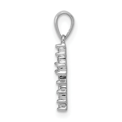 14k White Gold 1/20 carat Diamond Latin Cross Pendant