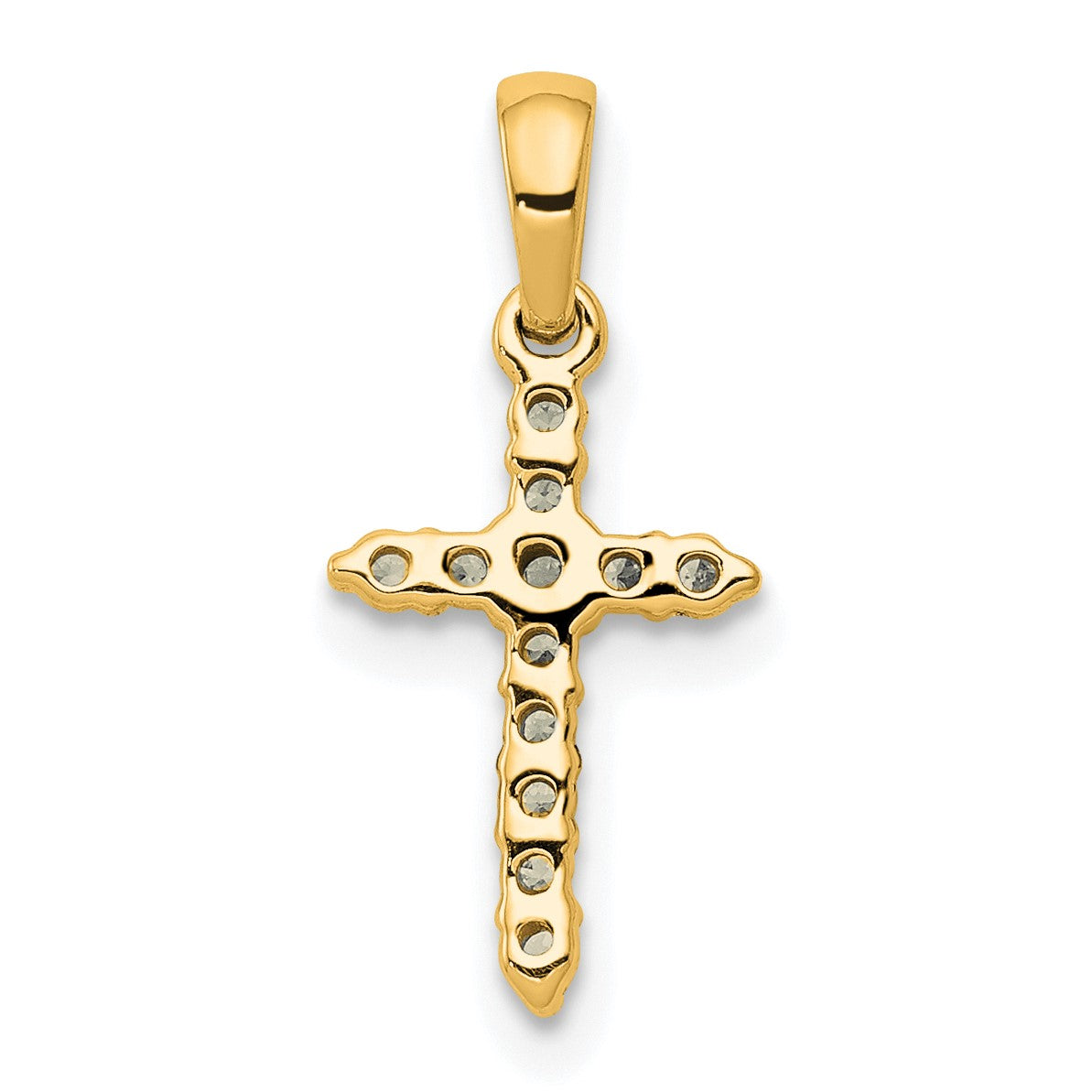 14k Polished 1/10 carat Diamond Cross Pendant