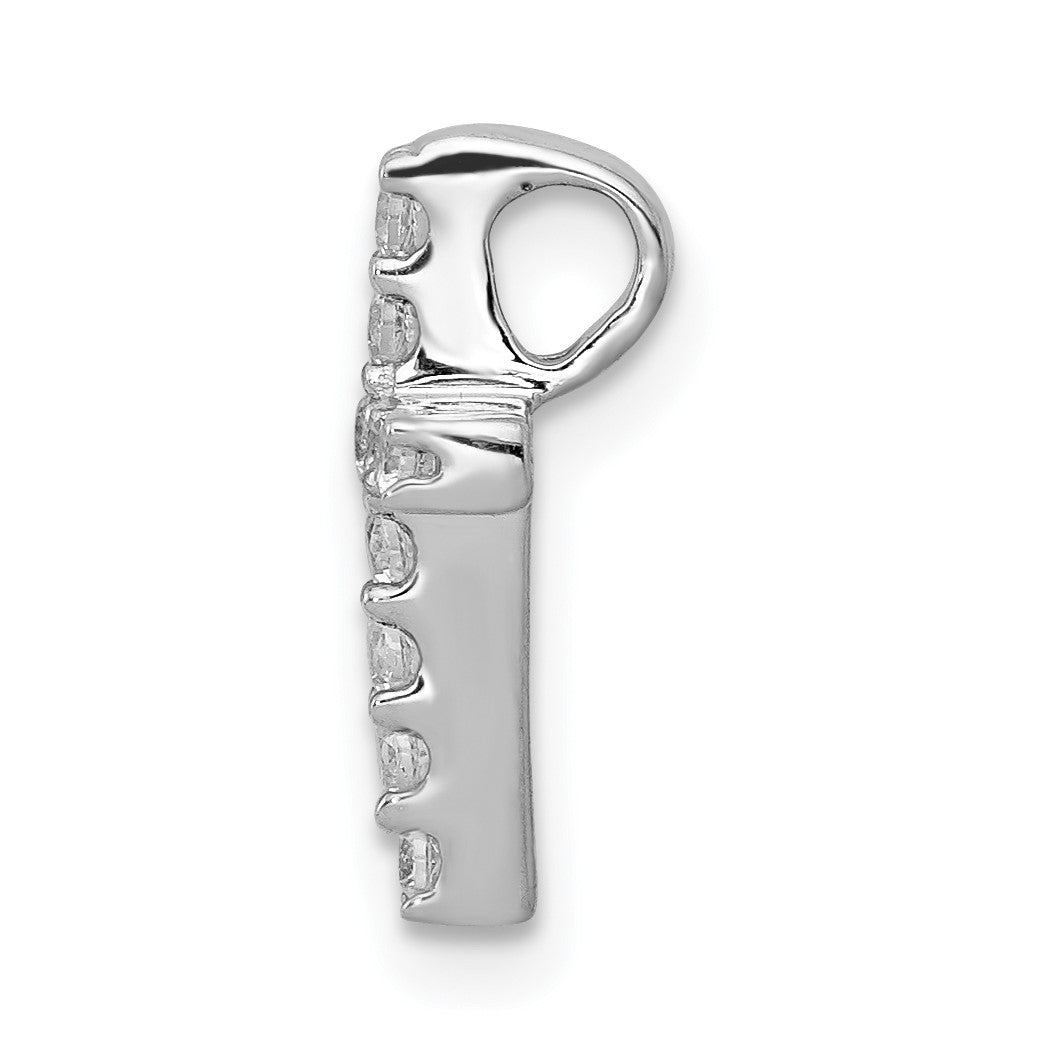 14k White Gold 1/5 carat Diamond Latin Cross Chain Slide