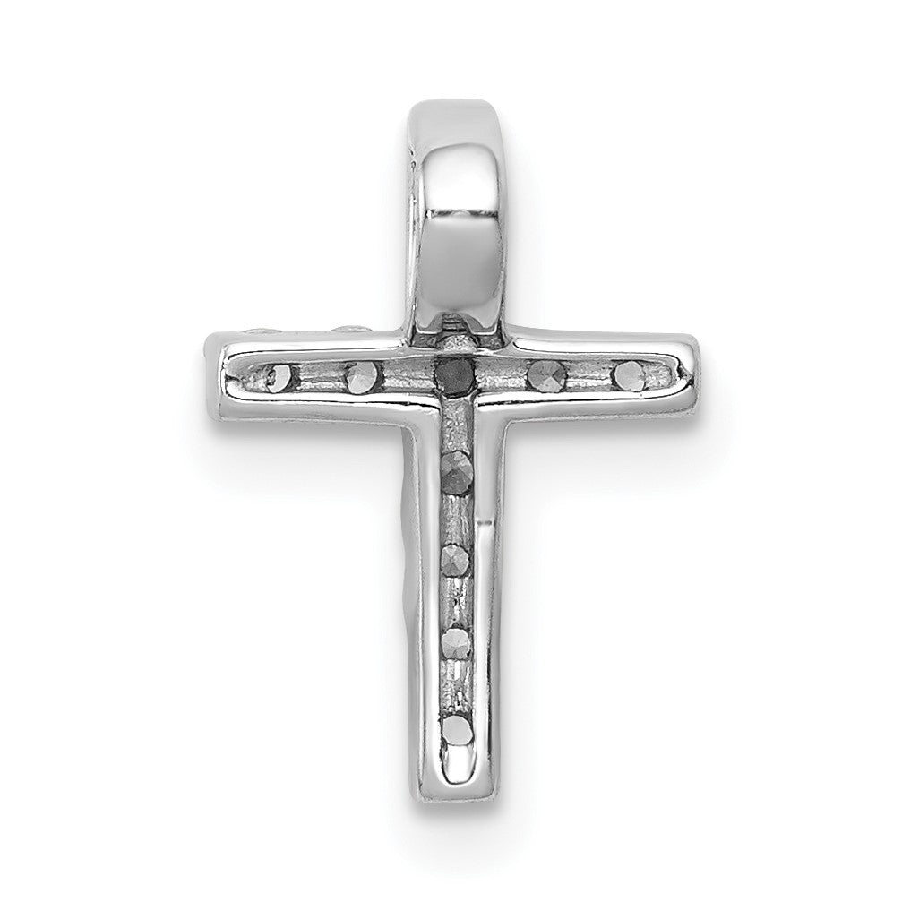 14k White Gold 1/5 carat Diamond Latin Cross Chain Slide