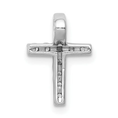 14k White Gold 1/5 carat Diamond Latin Cross Chain Slide