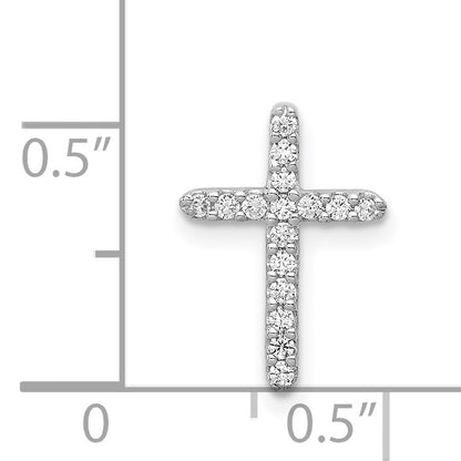 14k White Gold 1/8 carat Diamond Cross Chain Slide