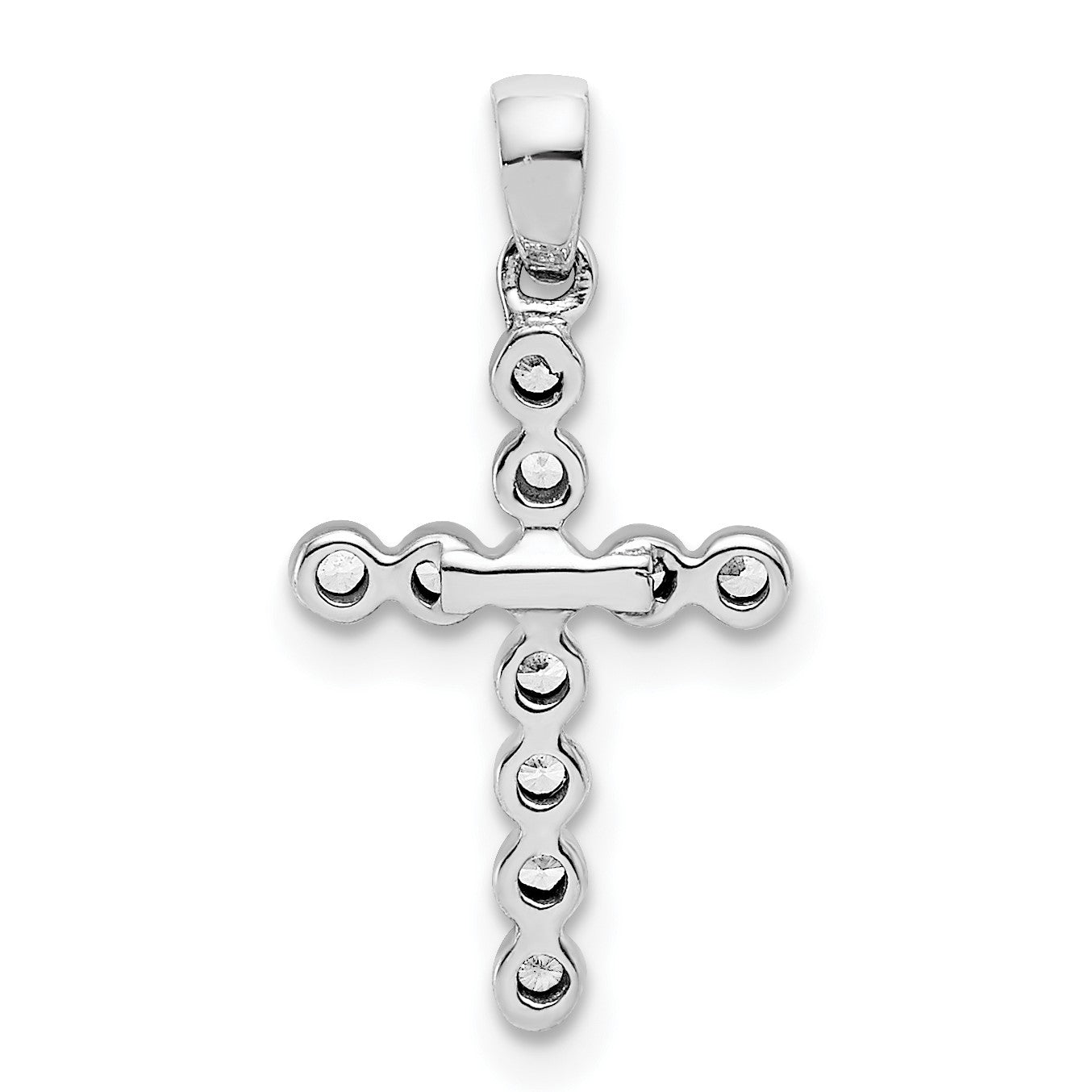 14k White Gold 1/10 carat Diamond Cross Pendant