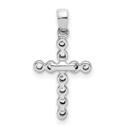 14k White Gold 1/10 carat Diamond Cross Pendant