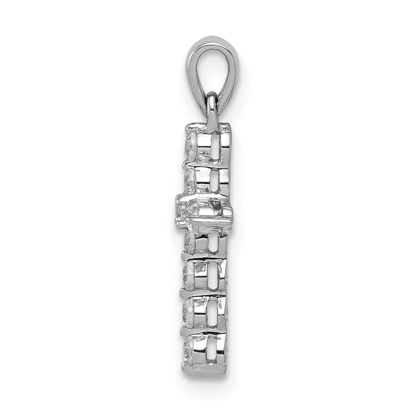 14k White Gold 1/4 carat Diamond Cross Pendant