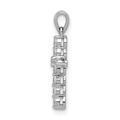 14k White Gold 1/4 carat Diamond Cross Pendant