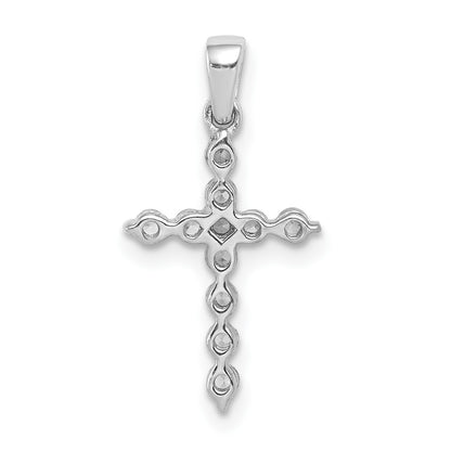 14k White Gold 1/4 carat Diamond Cross Pendant