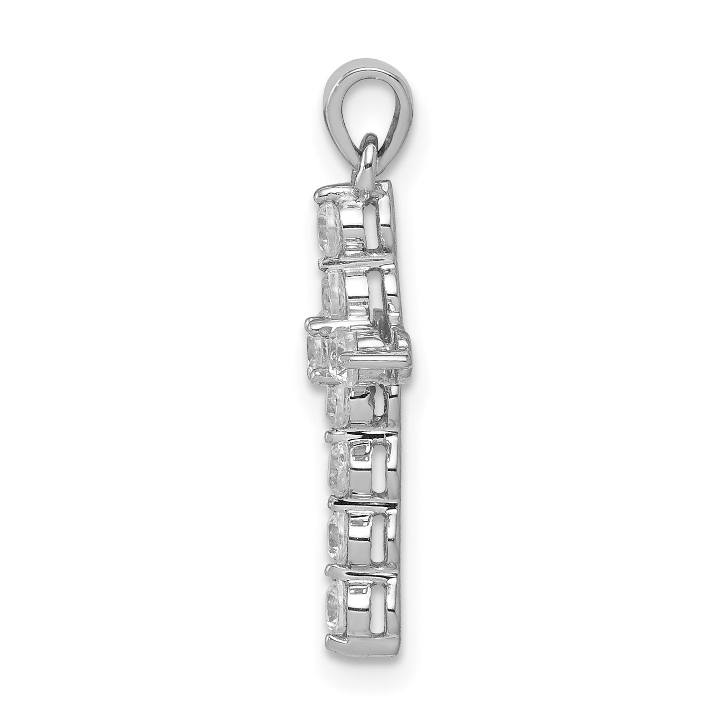 14k White Gold 3/8 carat Diamond Cross Pendant