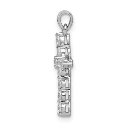 14k White Gold 3/8 carat Diamond Cross Pendant