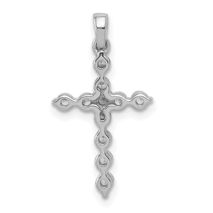 14k White Gold 3/8 carat Diamond Cross Pendant
