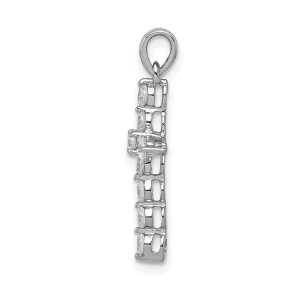 14k White Gold 1/2 carat Diamond Cross Pendant