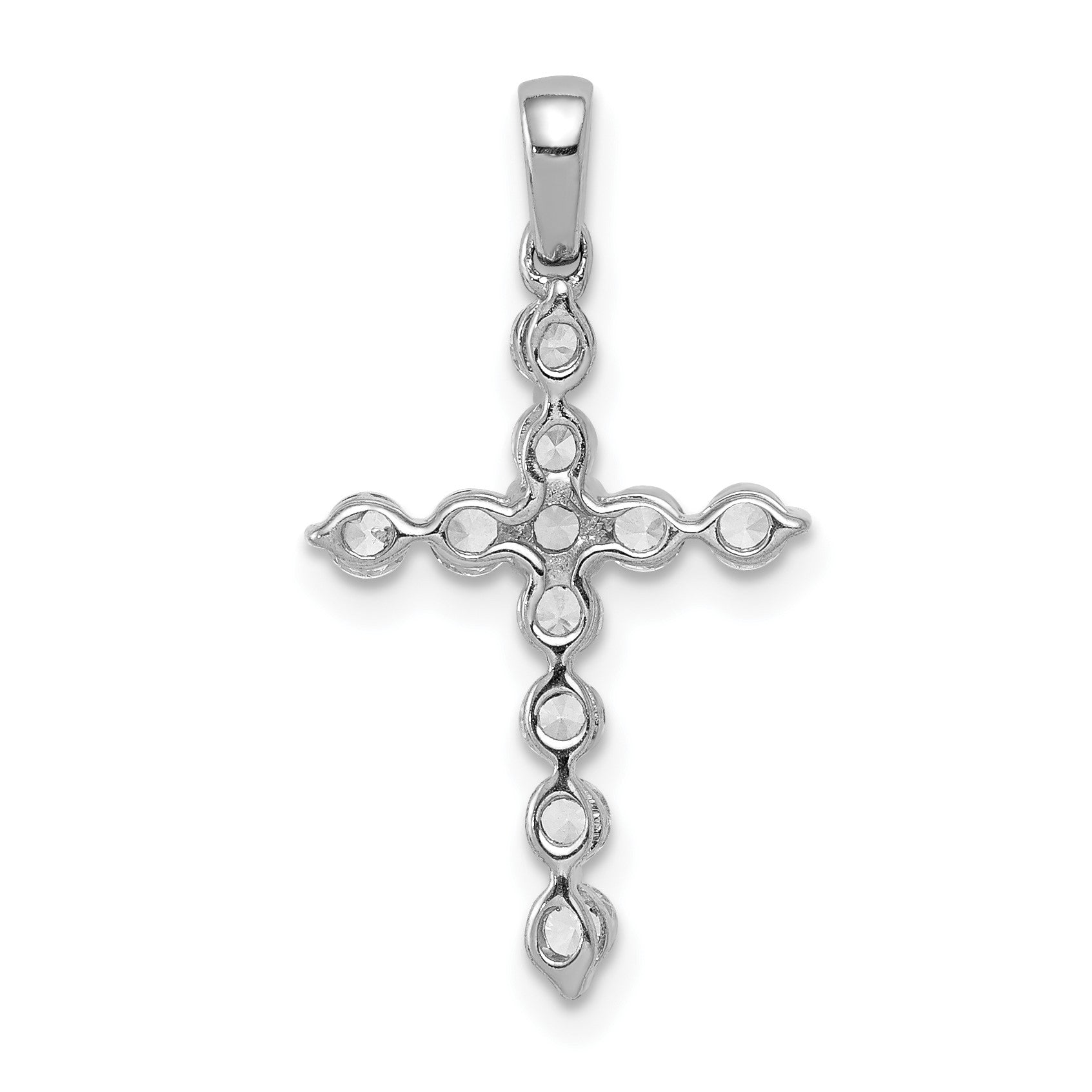 14k White Gold 1/2 carat Diamond Cross Pendant