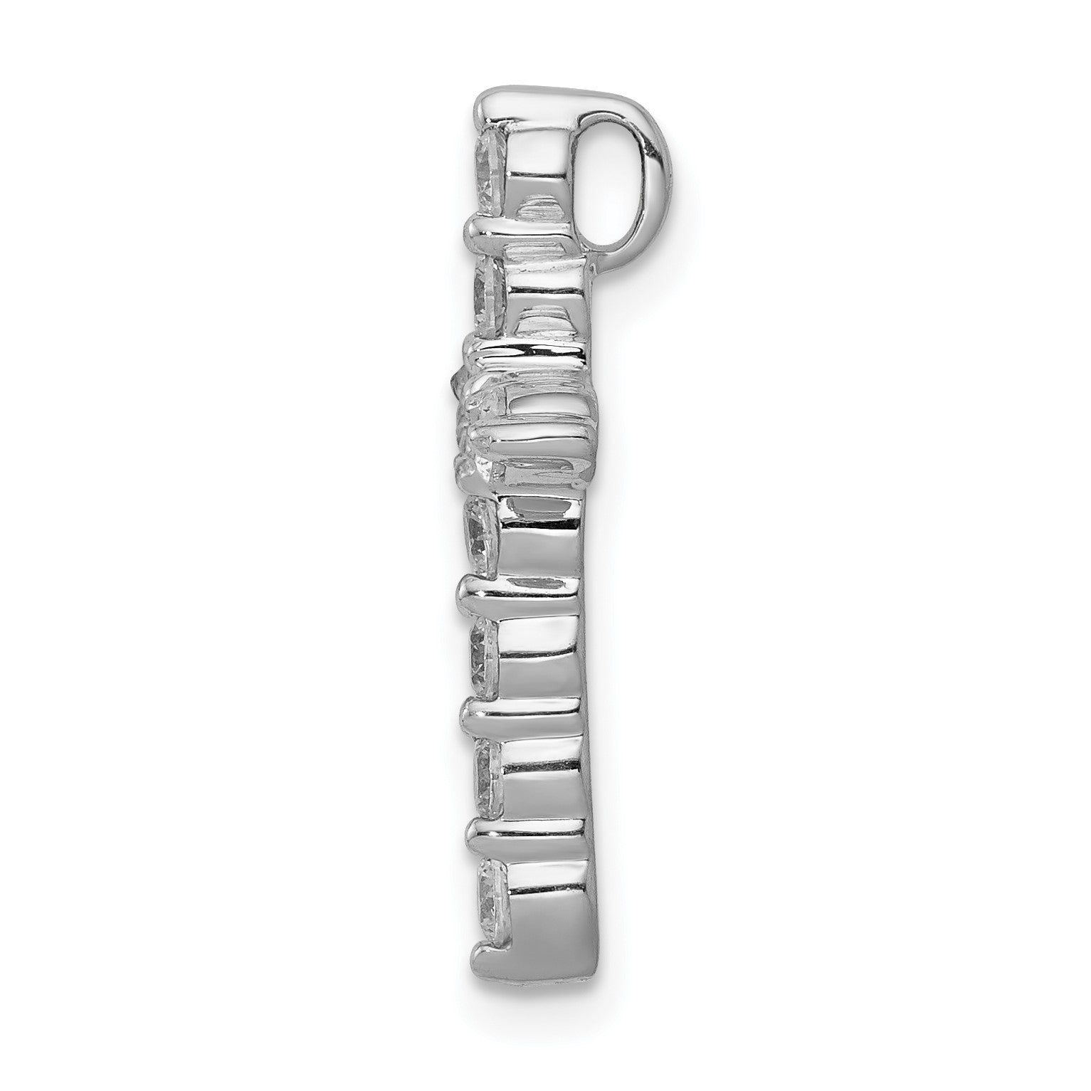 14k White Gold 1/2 carat Diamond Cross Chain Slide