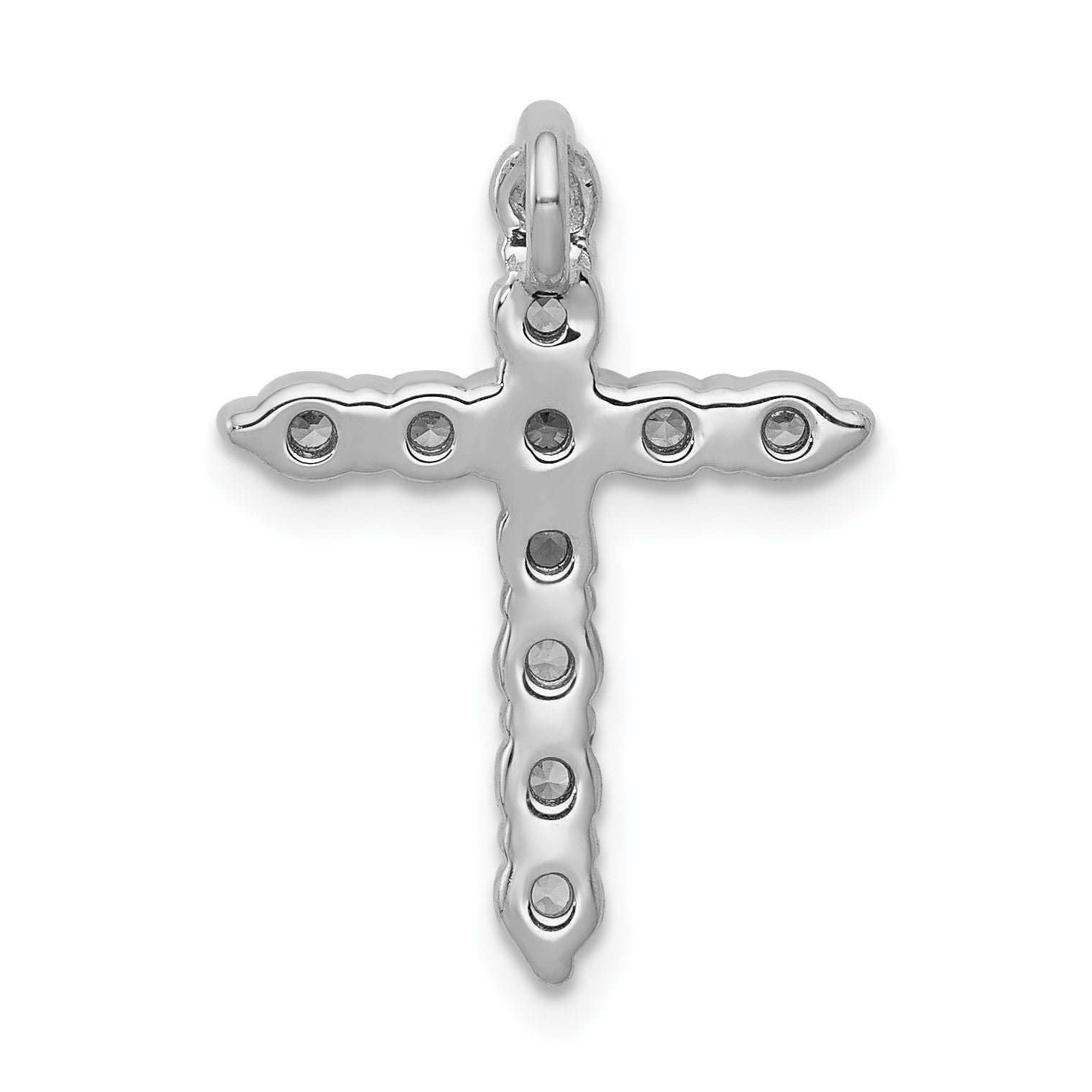14k White Gold 1/2 carat Diamond Cross Chain Slide