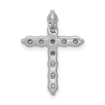 14k White Gold 1/2 carat Diamond Cross Chain Slide