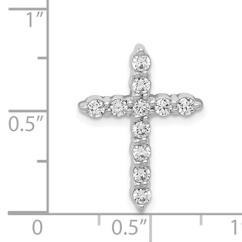 14k White Gold 1/2 carat Diamond Cross Chain Slide