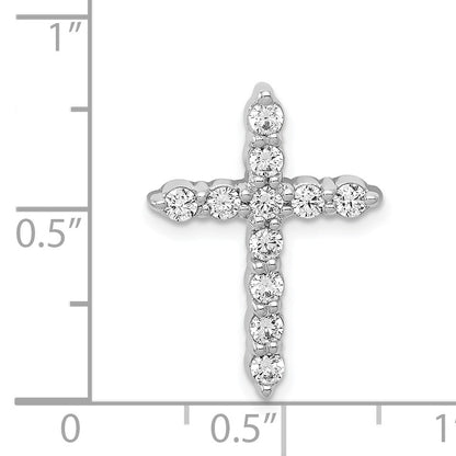 14k White Gold 1/2 carat Diamond Cross Chain Slide