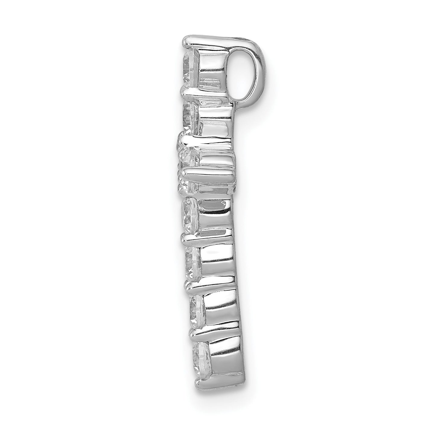 14k White Gold 3/4 carat Diamond Cross Chain Slide