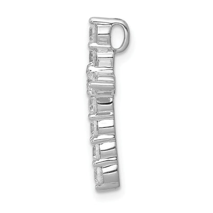14k White Gold 3/4 carat Diamond Cross Chain Slide