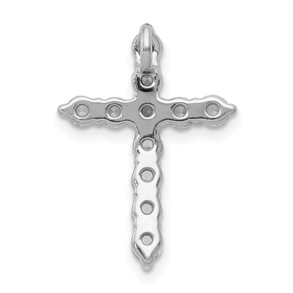 14k White Gold 3/4 carat Diamond Cross Chain Slide
