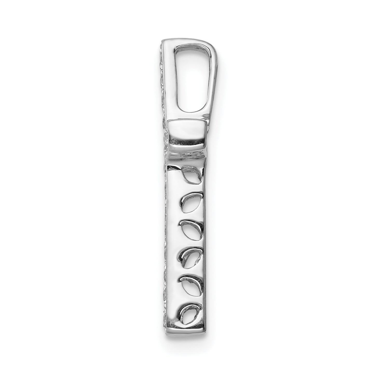 14k White Gold 1/5 carat Diamond Cross Omega Slide Pendant