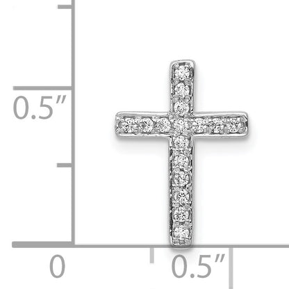 14k White Gold 1/6 carat Diamond Latin Cross Chain Slide