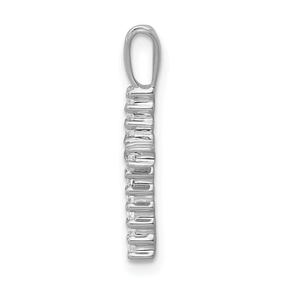 14k White Gold 1/6 carat Diamond Latin Cross Pendant