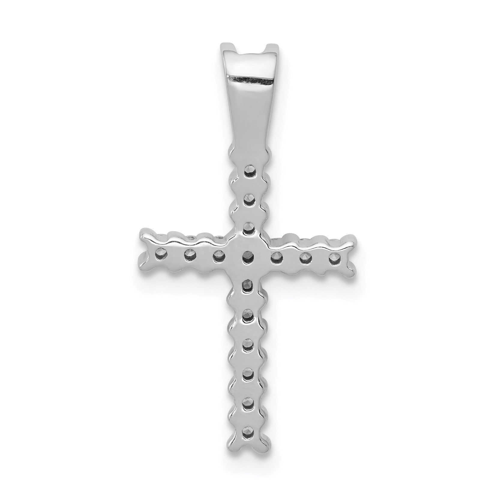 14k White Gold 1/4 carat Diamond Latin Cross Pendant