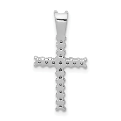 14k White Gold 1/4 carat Diamond Latin Cross Pendant