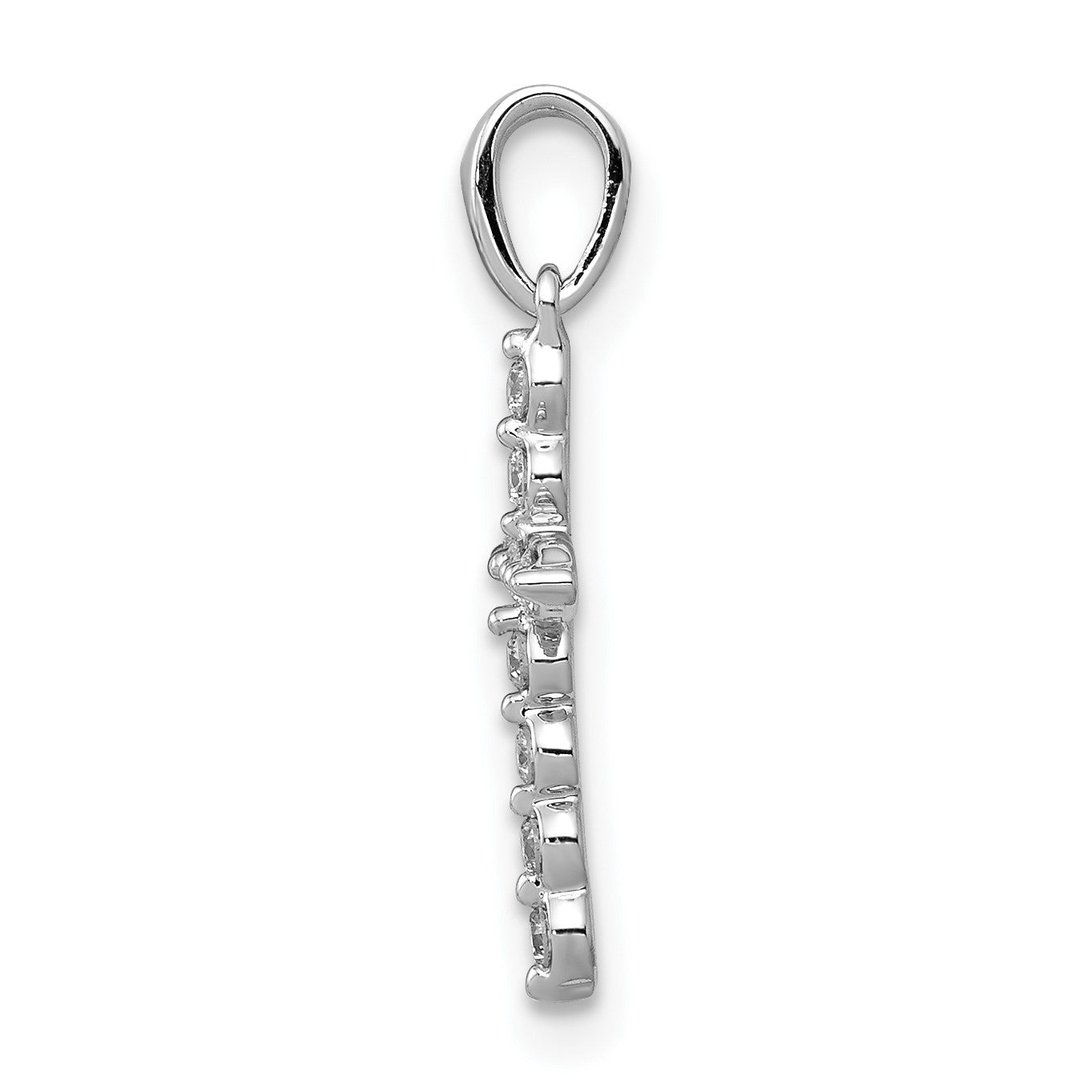 14k White Gold 1/10 carat Diamond Cross Pendant