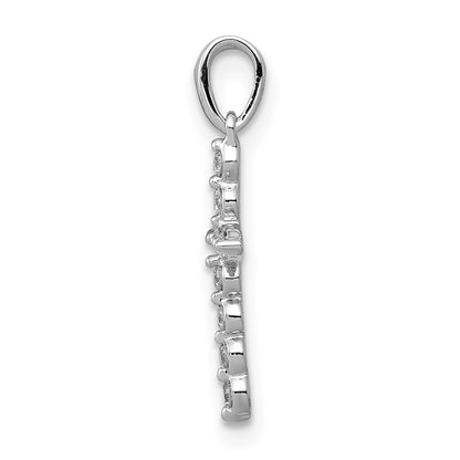 14k White Gold 1/10 carat Diamond Cross Pendant