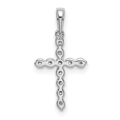 14k White Gold 1/10 carat Diamond Cross Pendant