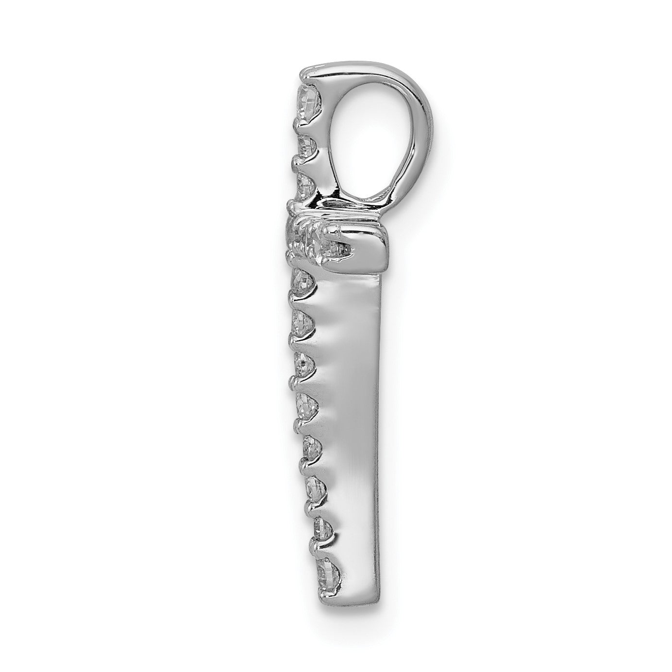 14k White Gold 1/5 carat Diamond Latin Cross Chain Slide