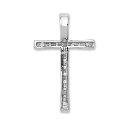14k White Gold 1/5 carat Diamond Latin Cross Chain Slide