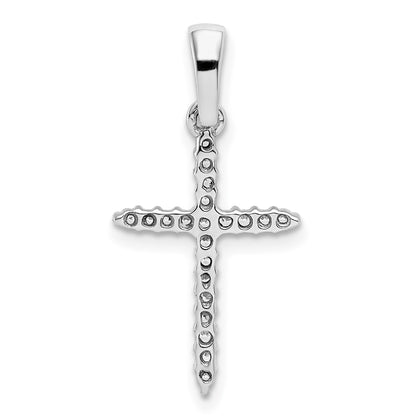 14k White Gold 1/6 carat Diamond Cross Pendant