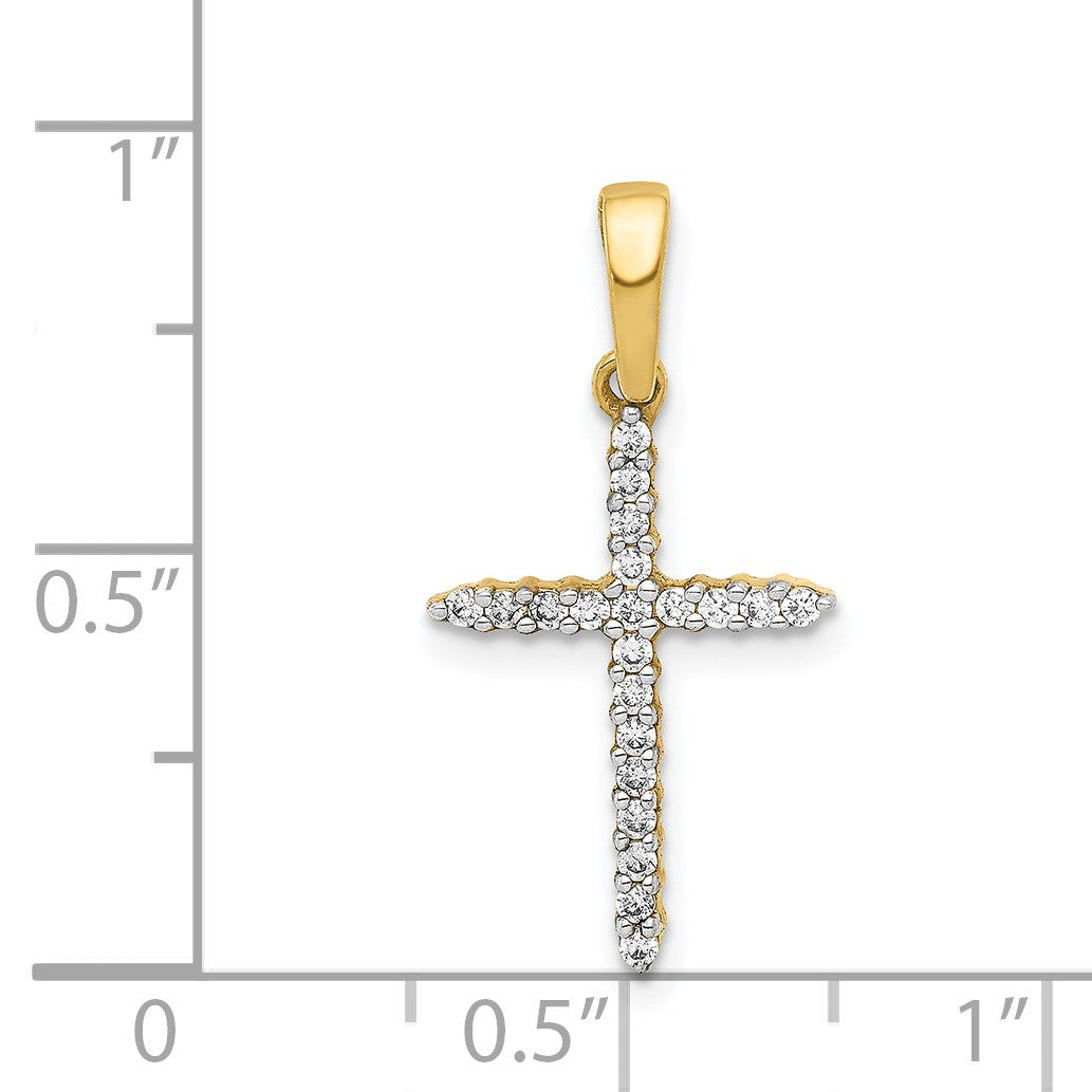 14k 1/6 carat Diamond Cross Pendant