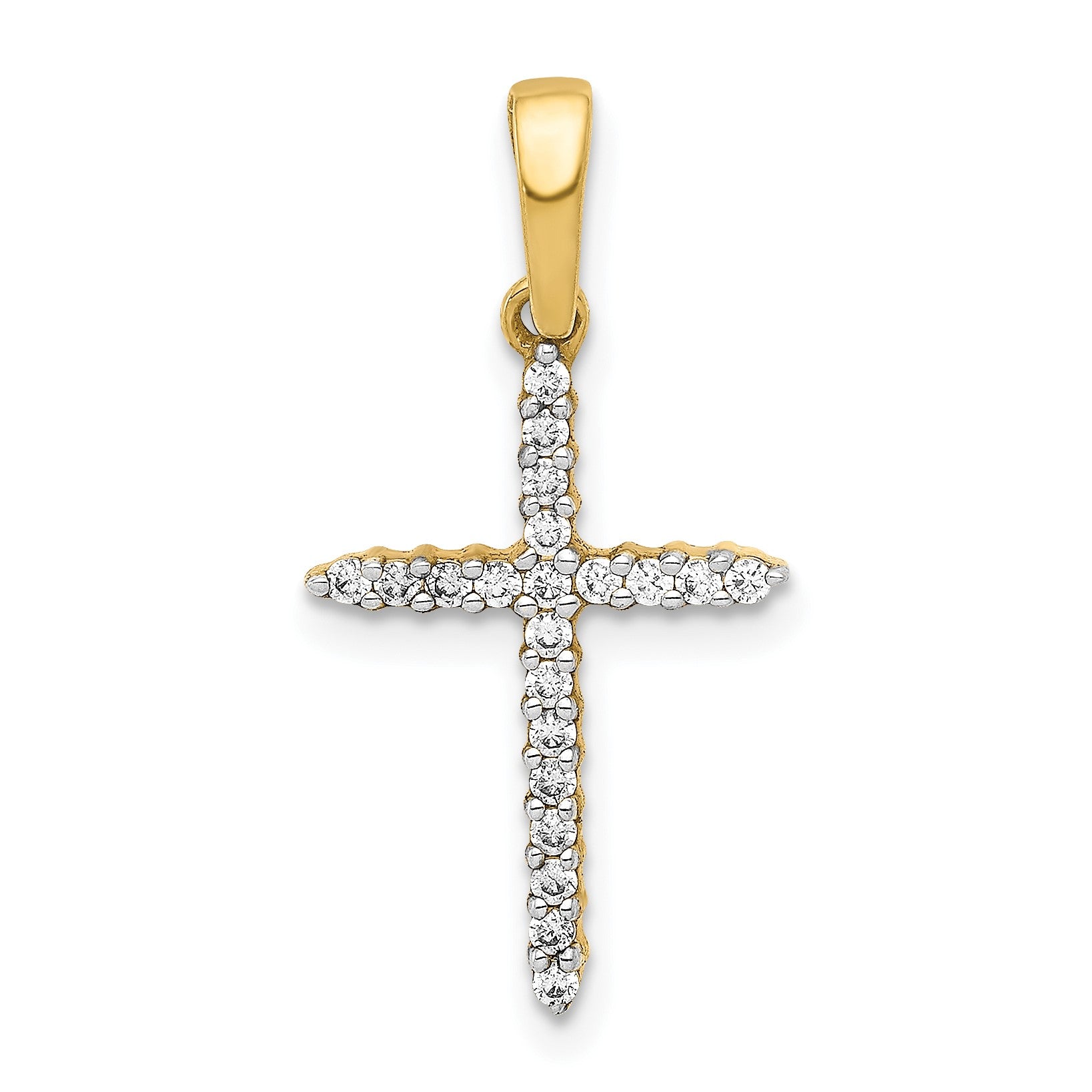 14k 1/6 carat Diamond Cross Pendant