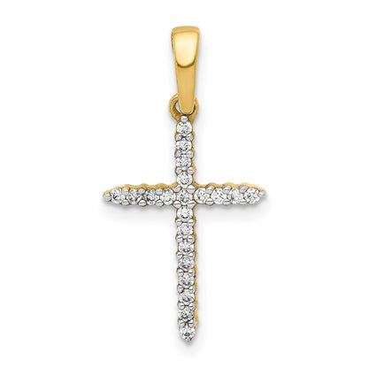 14k 1/6 carat Diamond Cross Pendant