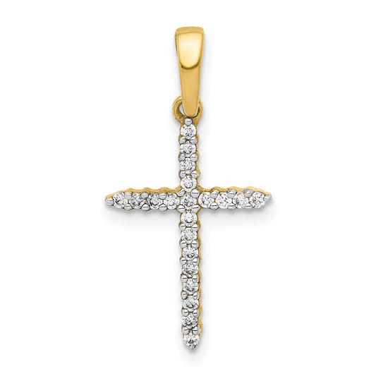 14k 1/6 carat Diamond Cross Pendant