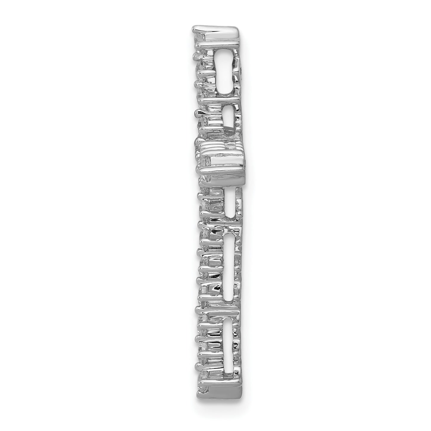 14k White Gold 3/8 carat Diamond Cross Chain Slide