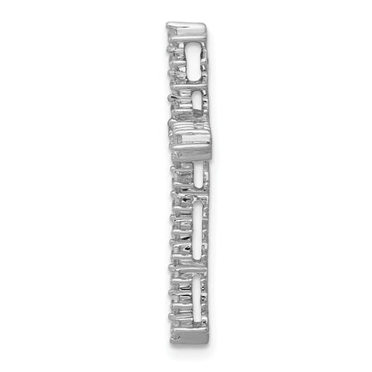 14k White Gold 3/8 carat Diamond Cross Chain Slide