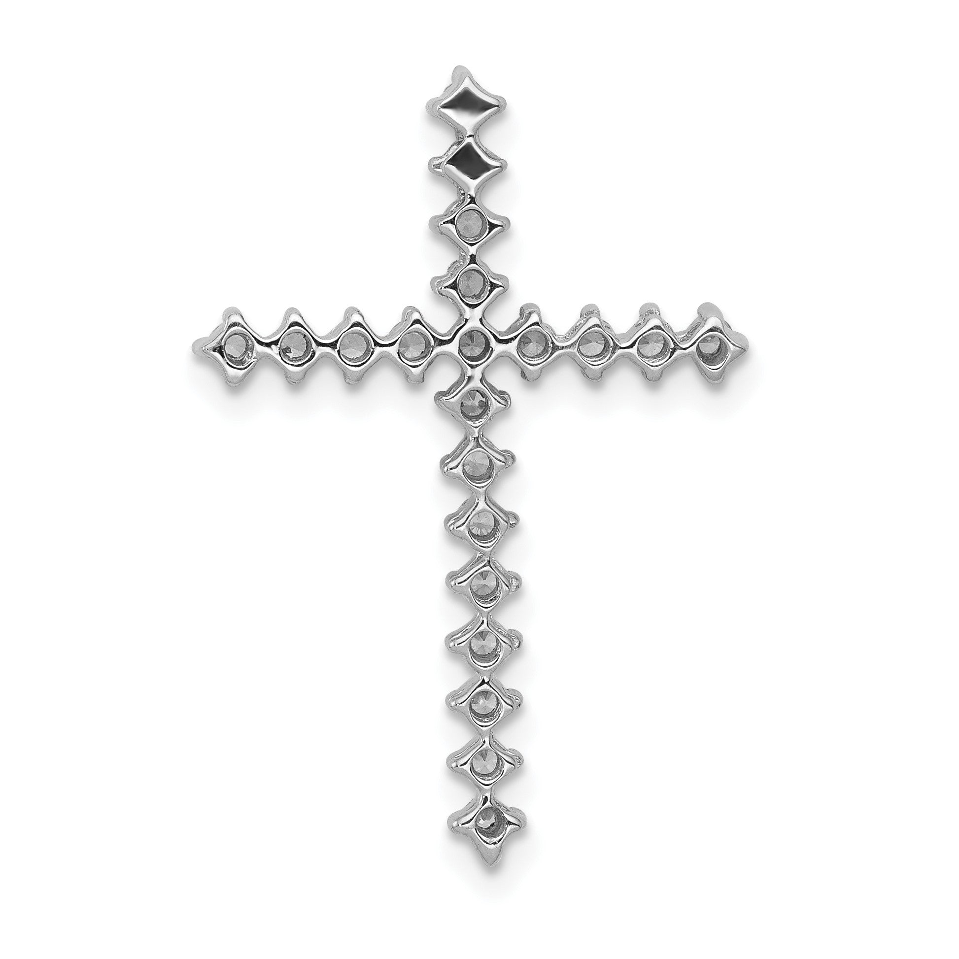 14k White Gold 3/8 carat Diamond Cross Chain Slide