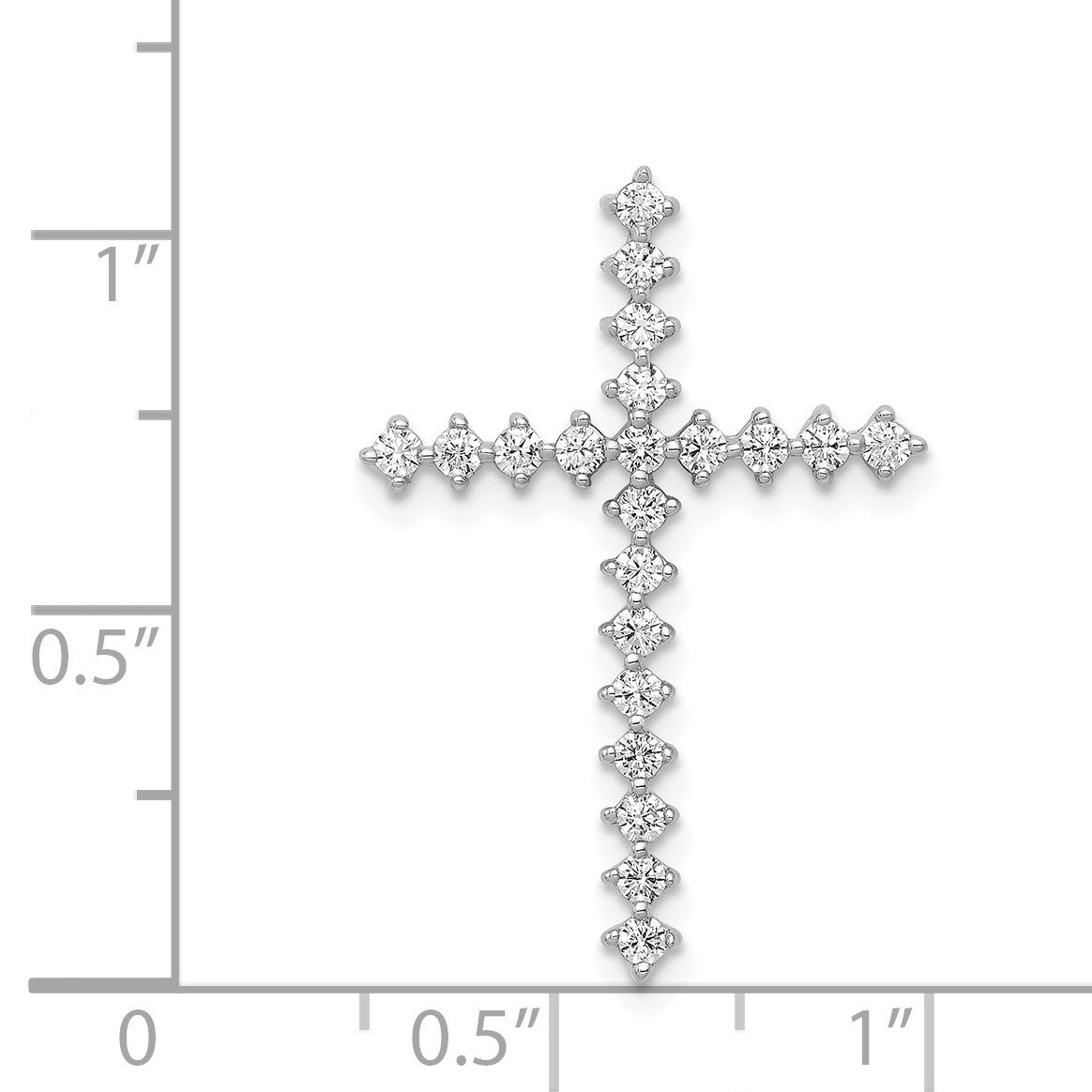 14k White Gold 3/8 carat Diamond Cross Chain Slide