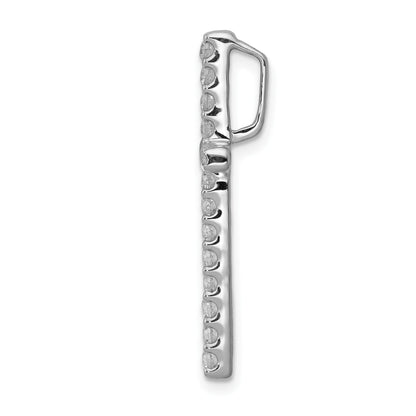 14k White Gold 1/2 carat Diamond Cross Chain Slide Pendant