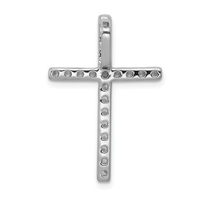 14k White Gold 1/2 carat Diamond Cross Chain Slide Pendant